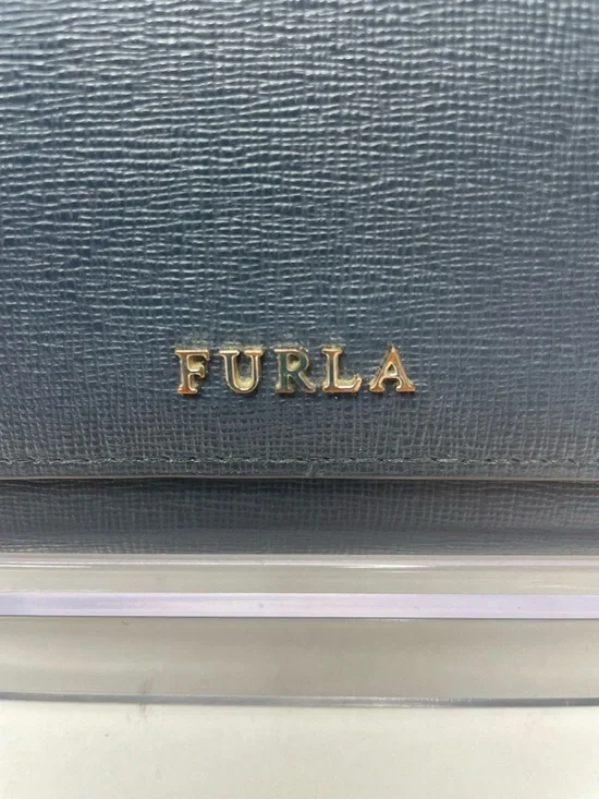 Furla Dark Gray Leather Continental Wallet Snap Closure Textured Minimalist - Picture 14 of 16